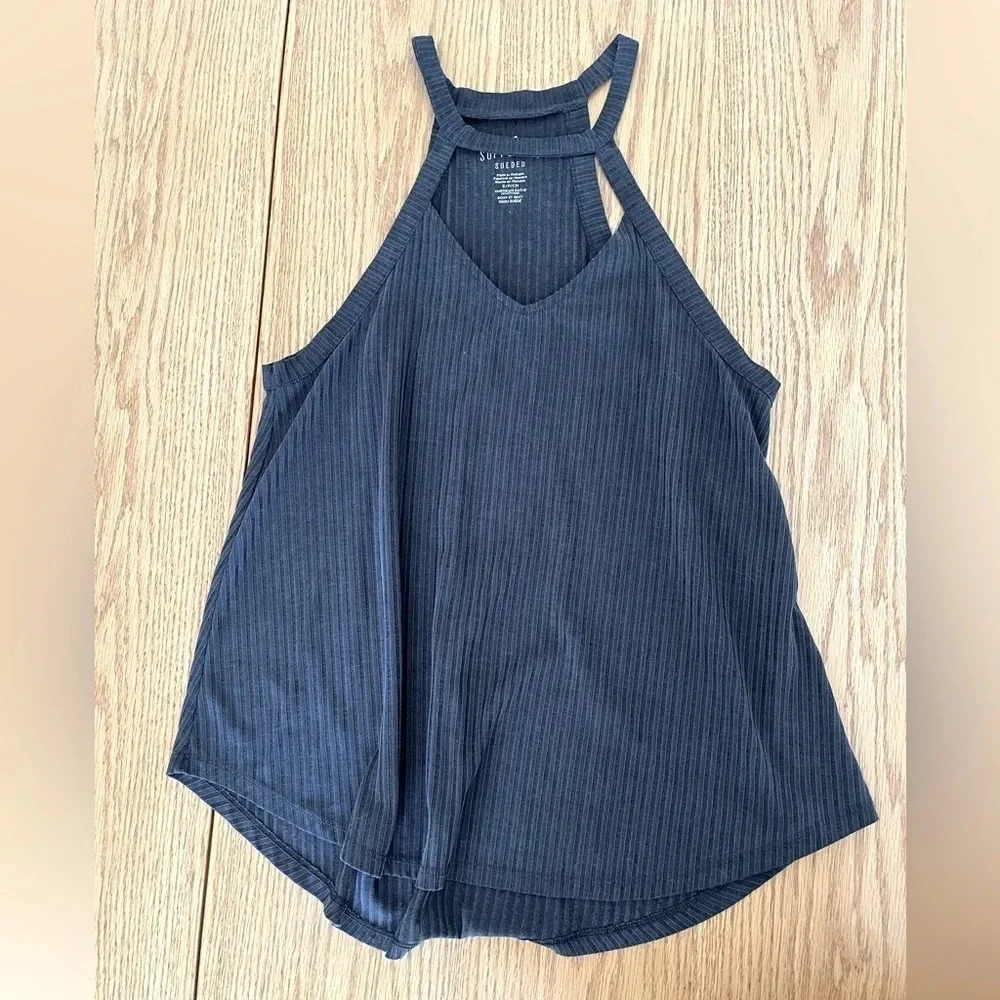 American Eagle Soft & Sexy  Sueded cut out ribbed tank